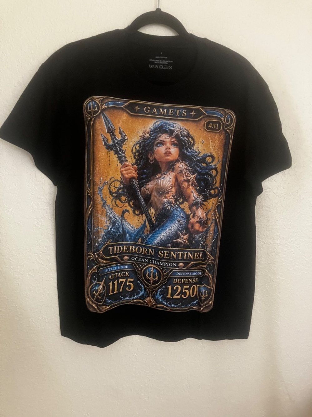 The Gamets T-Shirt Unique Graphic Design Size L Black Unisex Cotton Short Sleeve